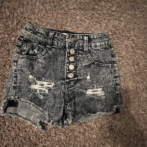 High waisted jean shorts